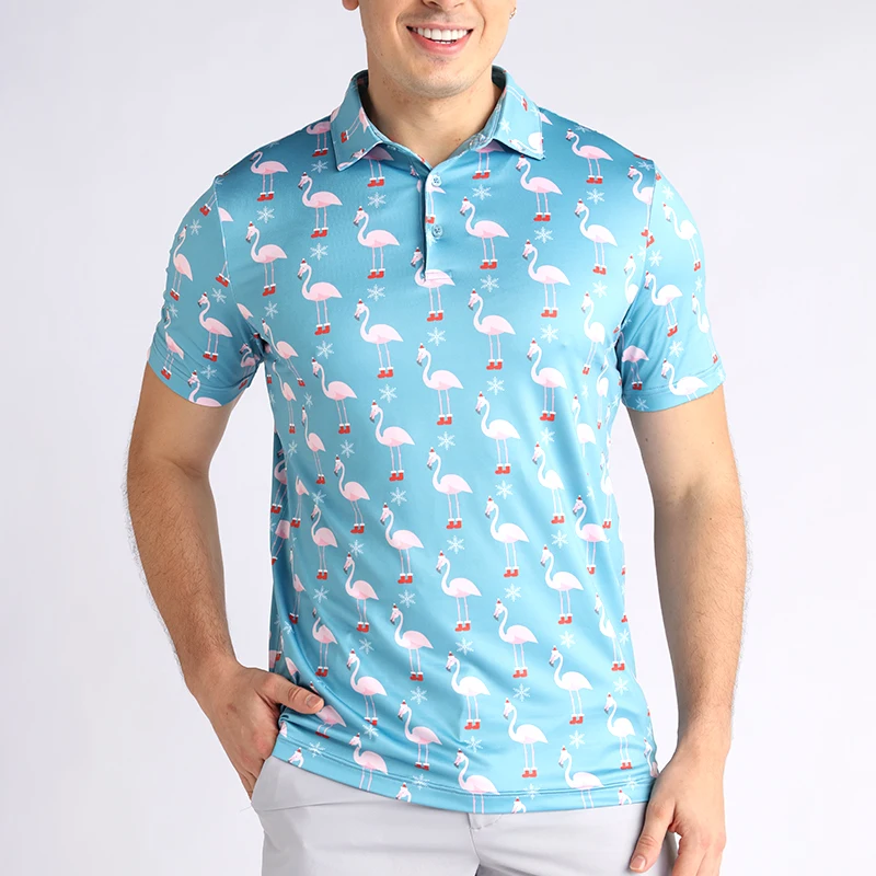 Custom Brand Quality Print Merry Christmas T Shirts Golf Wear Polo