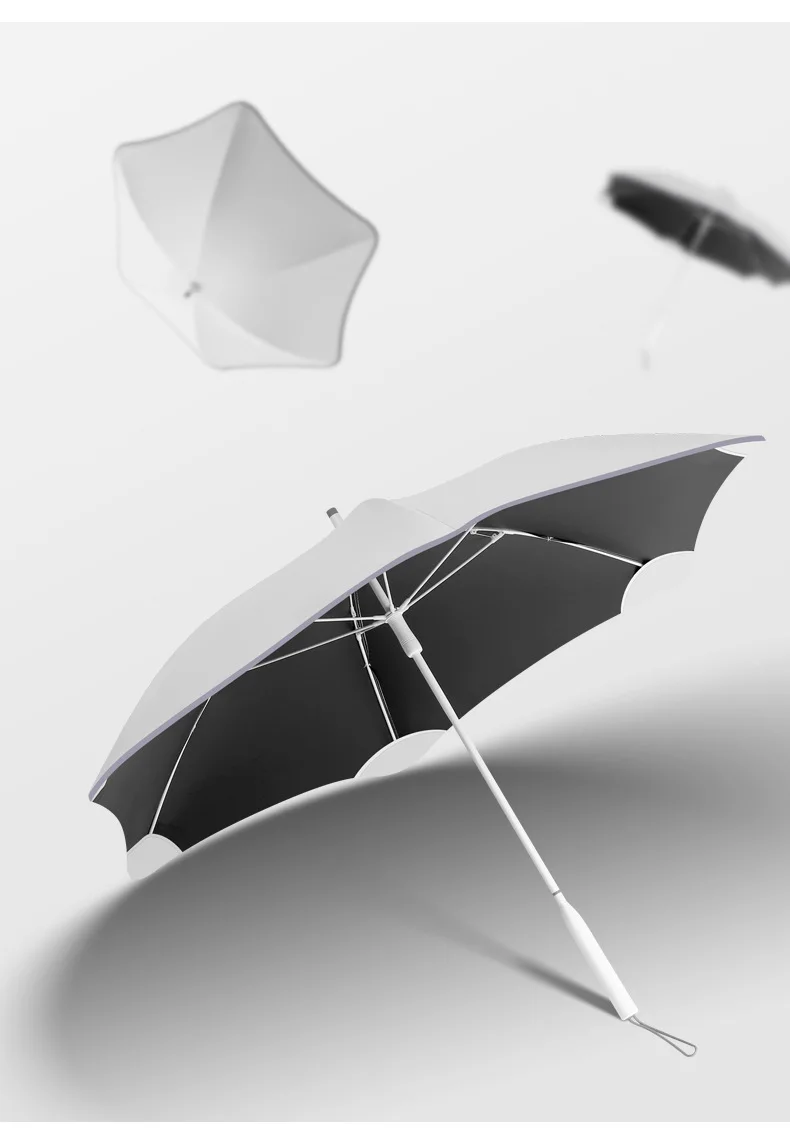 Promotion advertising  rounded  reflective windproof rain light golf straight umbrella custom logo