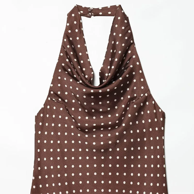 unique 21st birthday dresses Minimalist Polka Dot Asymmetric Mini Dress