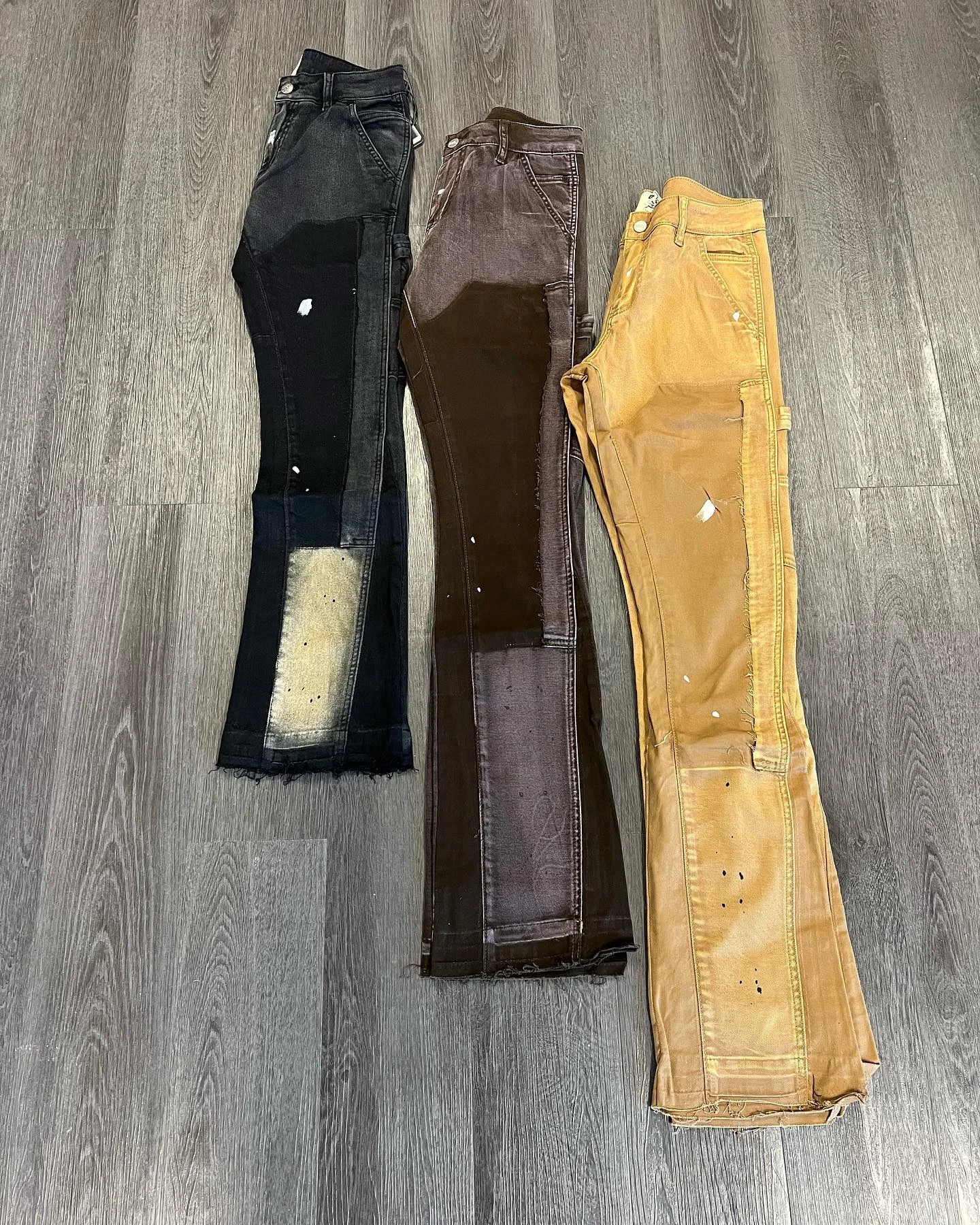 Salati Jeans Manufacturer Y2K Designer Slim Fits Man Bootcut Double Knee Boyfriend Skinny Work Cargo Flared Jeans Denim Pant Men gallery 3