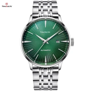 OEM Factory Latest Style Best Selling Green Automatic Watches Stainless Steel High Quality Mechanical Movement Watches