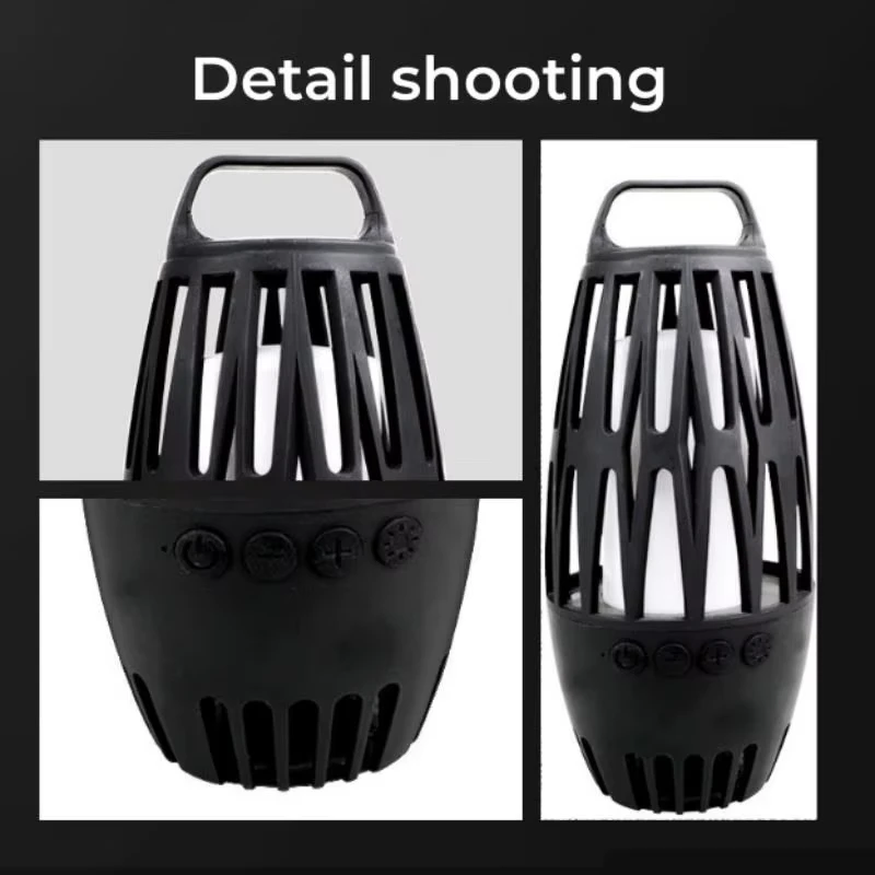 Custom ST2580 LED Flame Dancing Camping Light Outdoor Portable Handheld Music Audio Players TF Card Wireless bluetooth Speaker