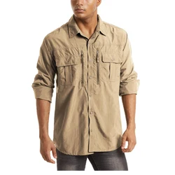 Garment Manufacturers Hunting And Fishing Shirts For Men, Nylon Spandex Cotton T Shirts,Outdoor Hiking Tactical Shirts
