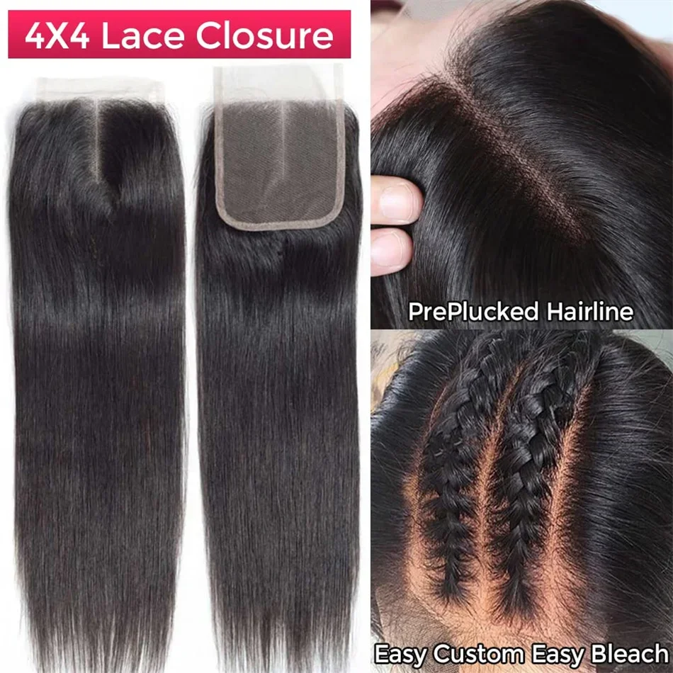 4x4 Transparent HD Lace Frontal Closure Straight Water Wave Kinky Curly Lace Closure_voghion.com