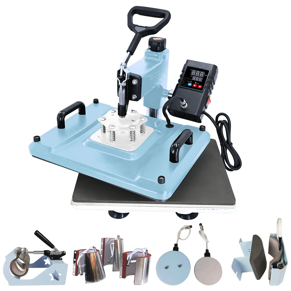 8 in 1 Combo Printing, T-shirt/mug/plate Sublimation Printer Heat Press Machine Factory Direct Sale