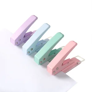 Macaron Color 6mm Plastic Loose-leaf Paper Manual Single-Hole Puncher Hole Punching Machine Tool for Students