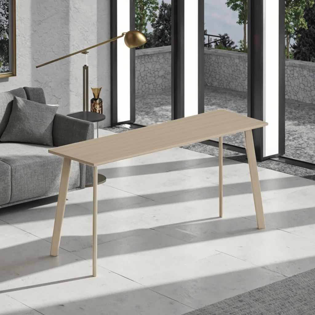 Modern Bar Counter Table with Aluminum Oak Clamp Finished Legs for Professional Commercial Use 3