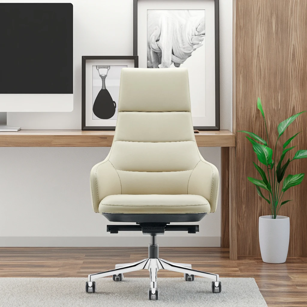 Premium Ergonomic Executive Leather Office Chair with Fixed Armrest Bifma Certified 4
