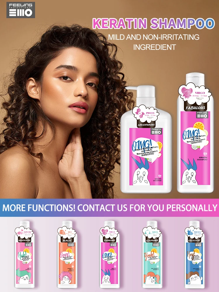 Oem Curly Wavy Frizzy Hair Repairing Brazilian Keratin Shampoo Paraben