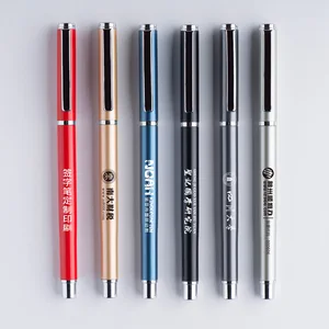 Custom High-End Business Gift Advertising Gel Pen High-Value Neutral Metal Signature Pen with Laser Engraving Logo for Promotion