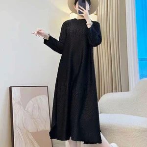 2025 Autumn Embroidered Plus-Sized Dress - Elegant and Graceful Ruffled Dress - Manufacturer Wholesale