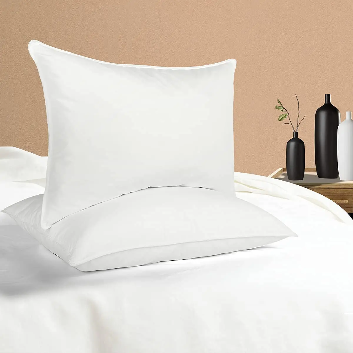 100% Cotton Fabric White Pillows Premium White Goose Feather And Down  Filled Pillow Hotel And Home Bed Pillow Insert. - Buy Goose Feather Down  Pillows,Hotel And Home Bed Pillow,100% Cotton Fabric White