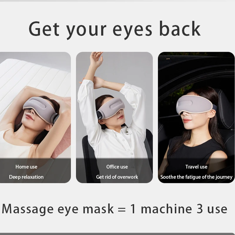 2023 Techlove Eye Massager 46 Degree Heated Warm Care with Vibration & Heat Compress New Year Eye Care Relief Mask