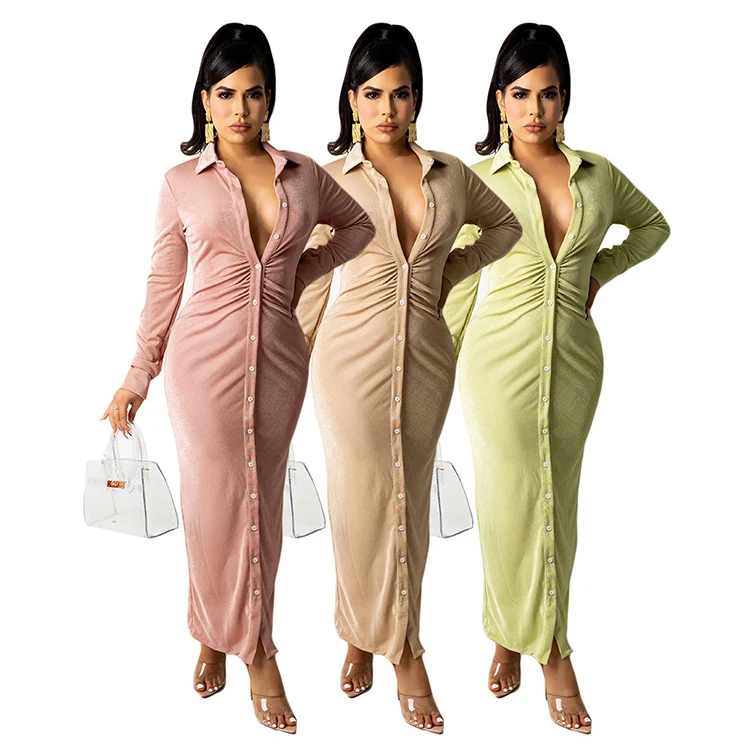 Vestido Plisado De Manga Larga Para Mujer,Moda Europea Y  Americana,Sexy,Color Sólido,2021 - Buy De Las Mujeres Vestido De  Otoño,Otoño Vestido De Las Mujeres,Vestidos De Mujer De Otoño De 2021  Product on Alibaba.com