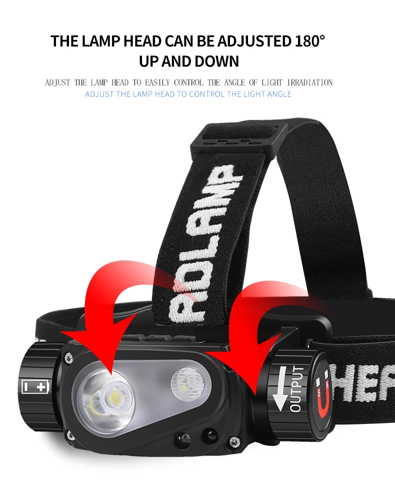 Portable Powerful Waterproof XPE LED USB Zoomable Rechargeable Sensor Headlamp Flashlight Torch With Magnet supplier