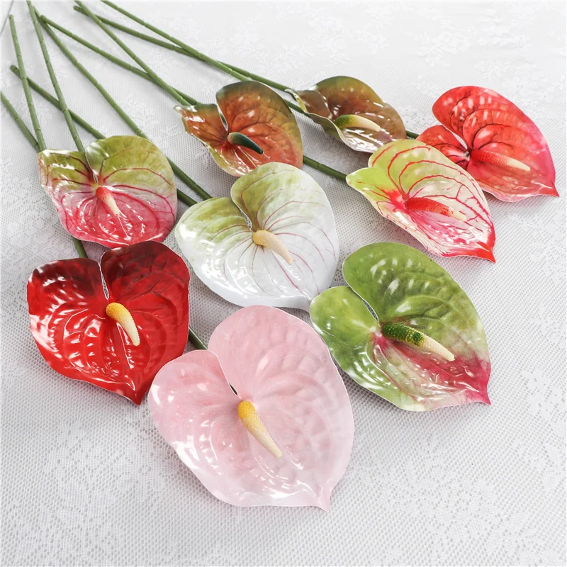 Artificial Anthurium Flowers Lily Fake Anthurium Flower For Home Decor