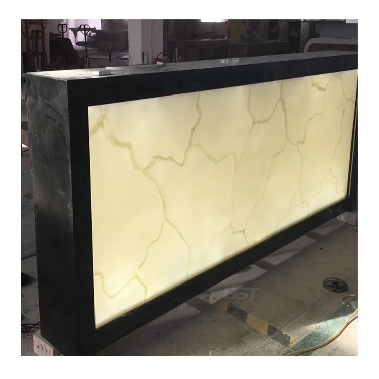Western Style bar Counters Design bar Furniture Translucent Stone Surface Corian Top LED bar Counter