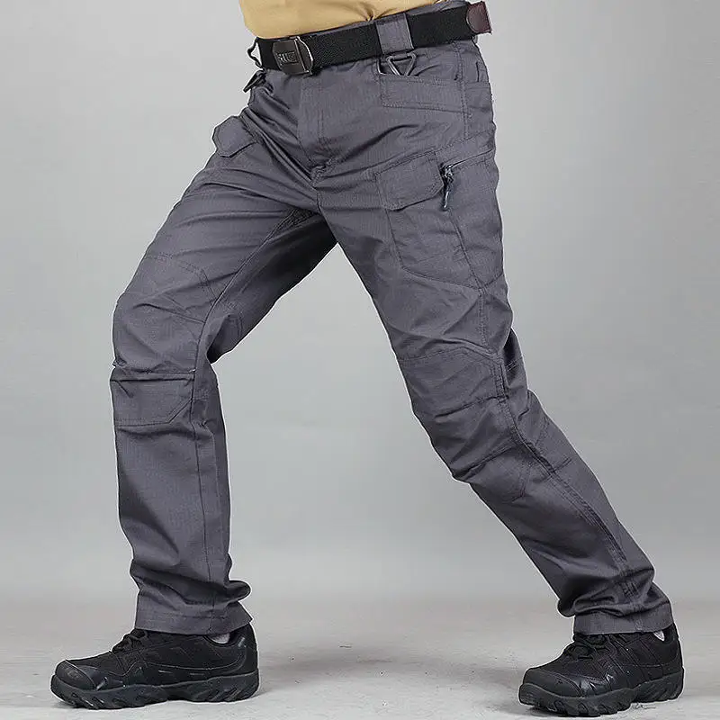 Men's Tactical Pants Cargo Rip Stop Hiking Pants Water Repellent Work Outdoor Trousers