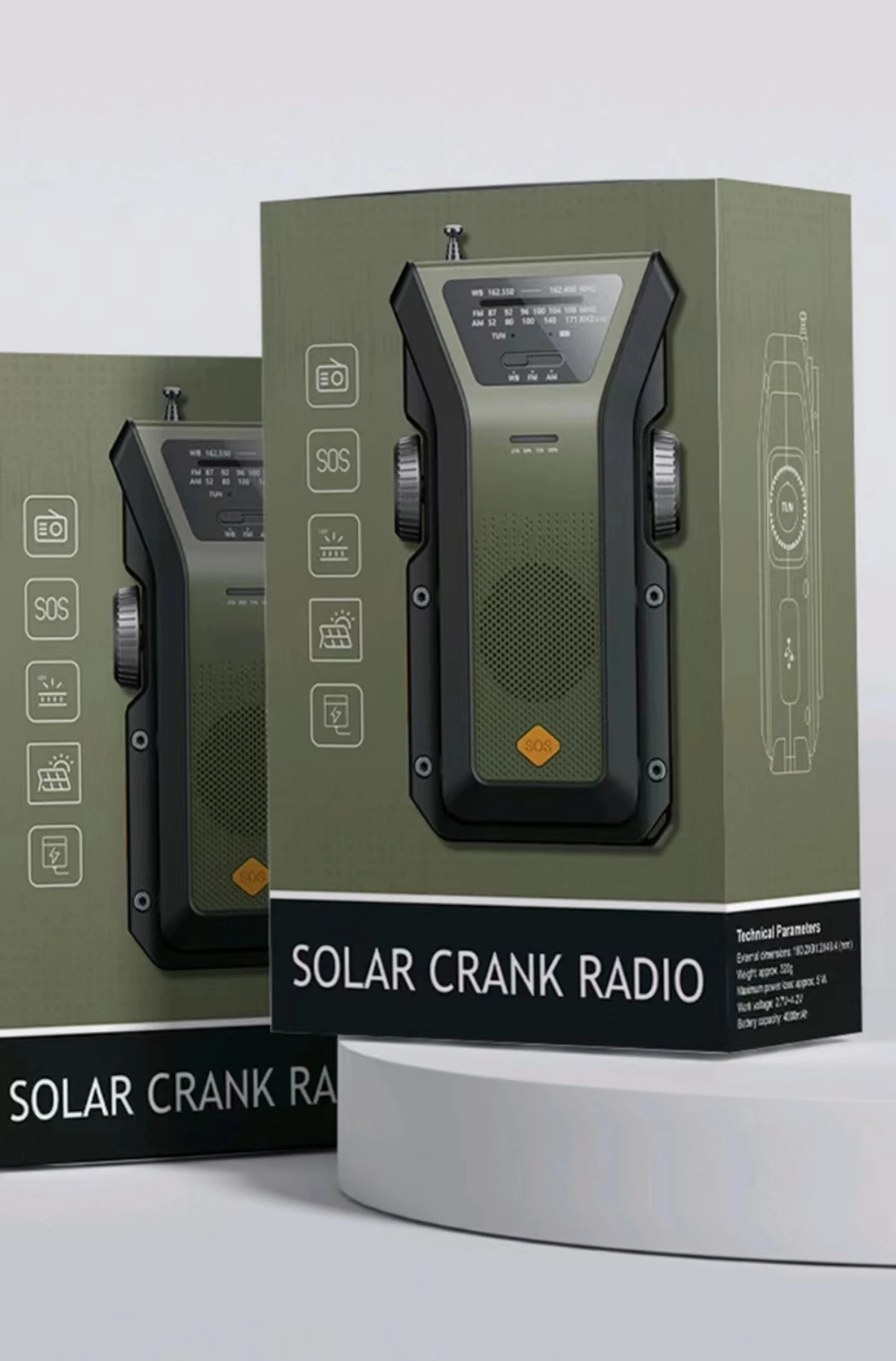 Oem Am/fm Vhf Ham Portable Emergency Hand Crank 4000mah Radio With Led