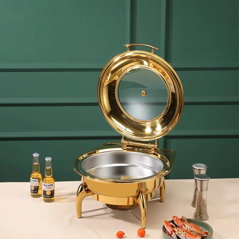 Chafing Dish Gold Food Warmers Heating Stove Dish Buffet for Catering