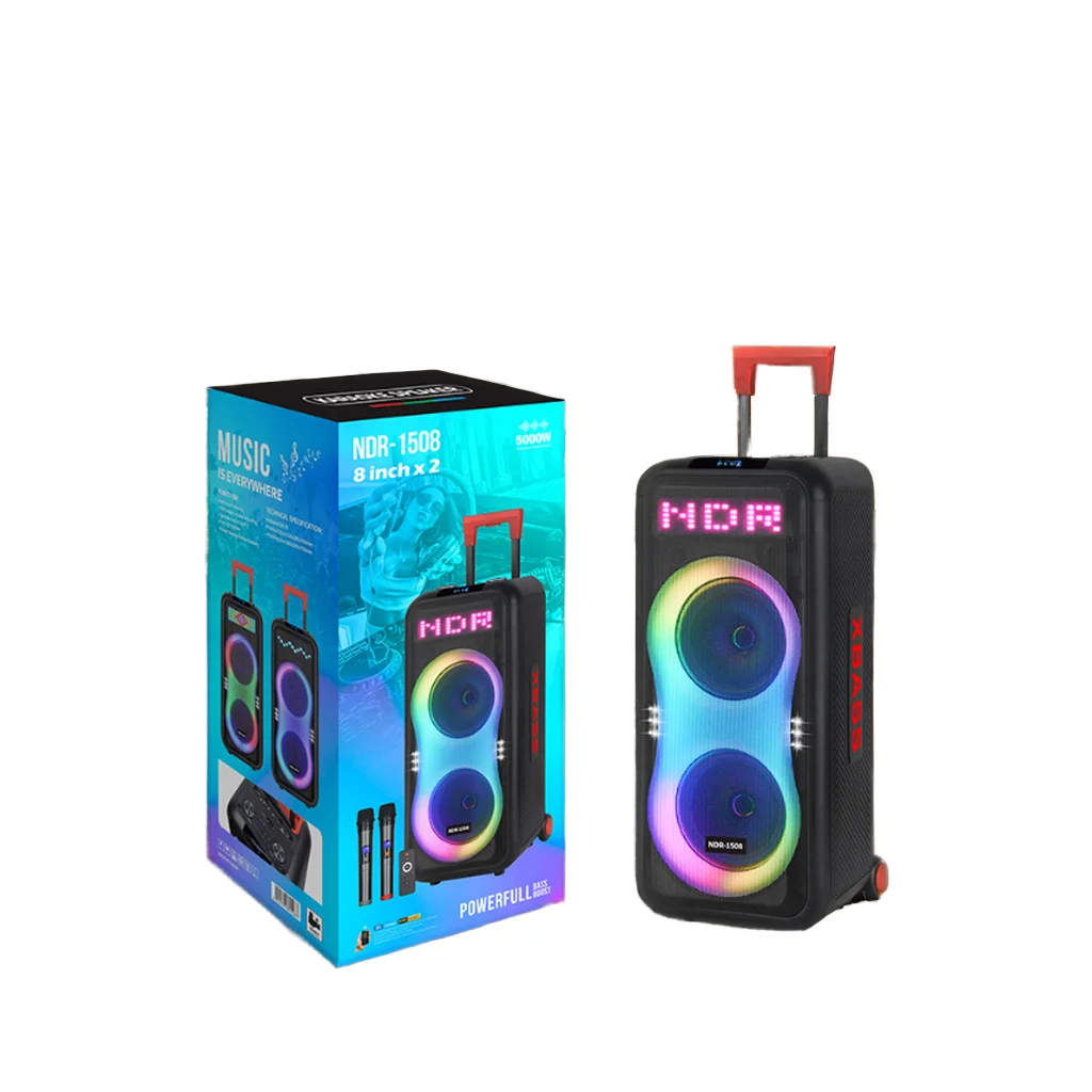 NDR-1508 Double 8inch Portable Speaker - Perfect for Parties