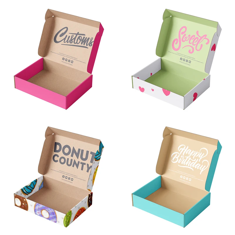 Folding Flat Cardboard Cookie Sweet Shipping Box Packaging Custom Print ...