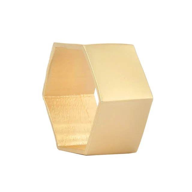 Hexagon Metal Napkin Rings Gold Metal Napkin Rings For Wedding Party