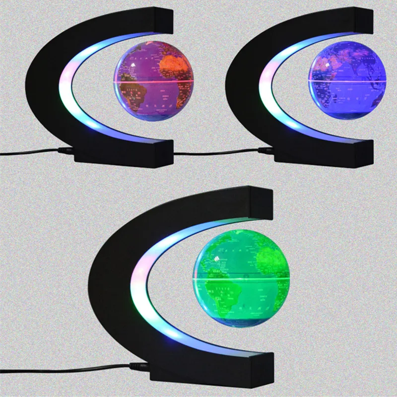 Color Changing Magnetic Levitation Floating Globe Lamp Cool Gifts Floating Globe with LED Lights