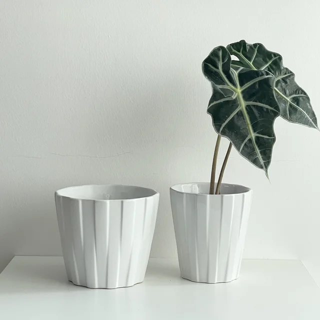 Modern Nordic Minimalist White Ceramic Flower Pot Home Garden Planters for Indoor Plants Outdoor