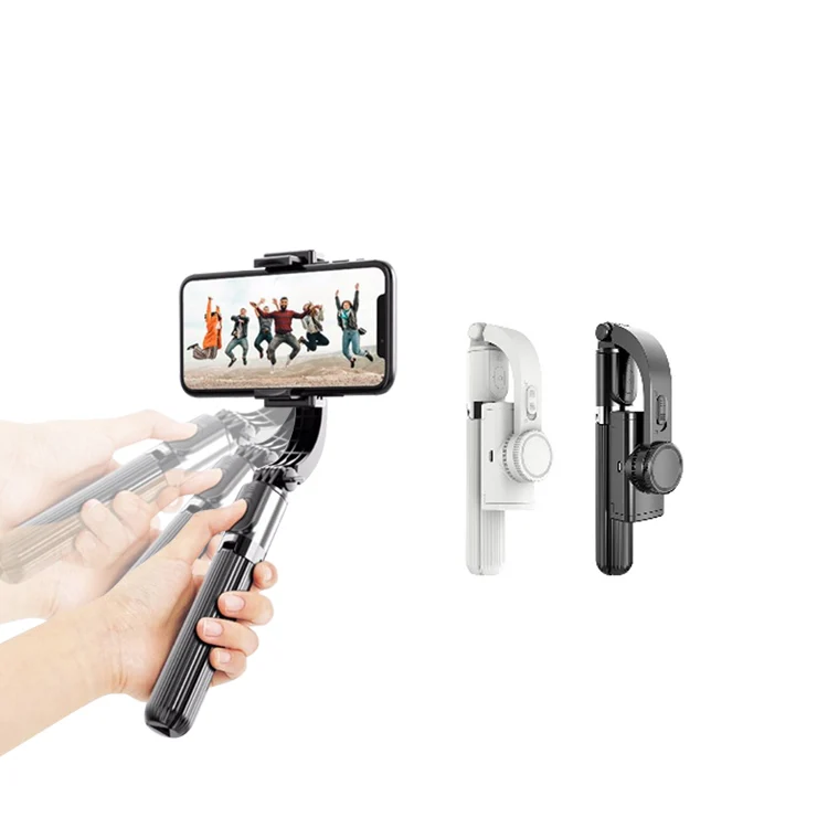 2021 Anti-Shake Handheld Extendable Blue tooth remote Selfie Stick Tripod Gimbal Stabilizer