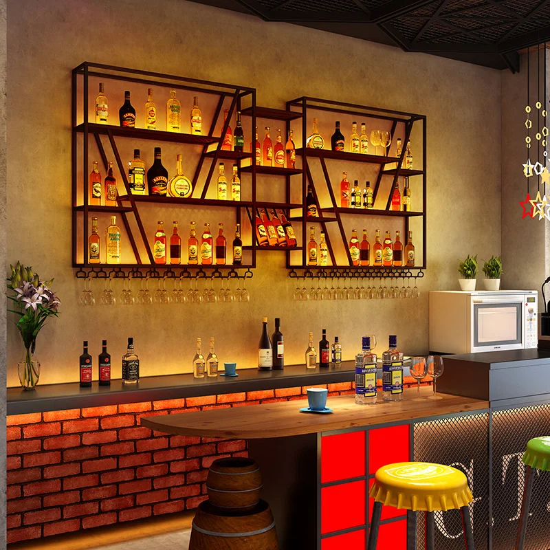 Wr008 Luxury Novelty Glass Lighting Board Floor To Ceiling Metal Wine ...