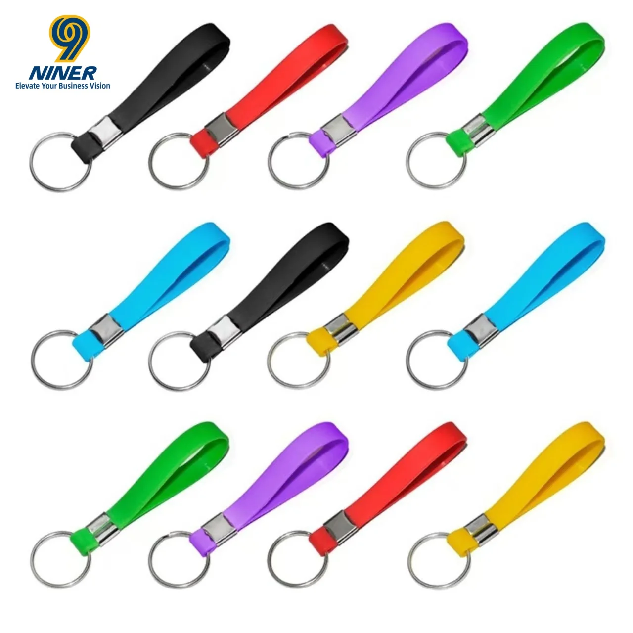 Custom UV Printing Durable Eco-Friendly Silicone Wrist Debossed Band Bulk Lanyard Keychain Logo Bracelet
