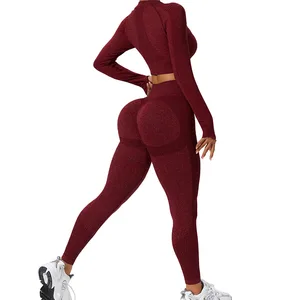 Yoga Clothing Winter Set Women's Fitness Long Sleeved Thumbholes Sports Top Long Pants Quick Drying Yoga Legging Sports Set