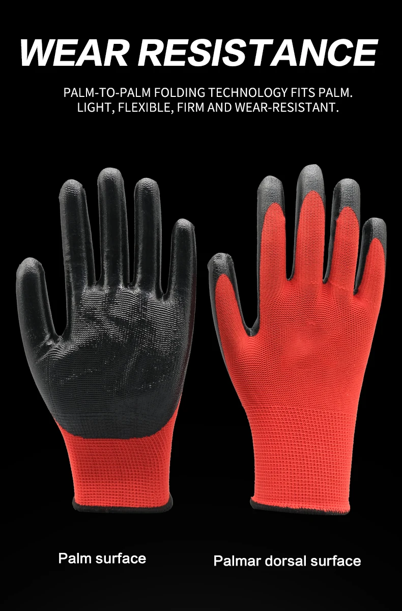 China Wholesale Industrial Nitrile Coated Safety Work Glove
