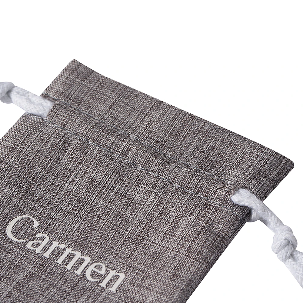 Eco-Friendly Recyclable Custom Logo Printed Jute Jewelry Bag Drawstring Gunny Sack Bag Jute Gift Candle Linen Pouch