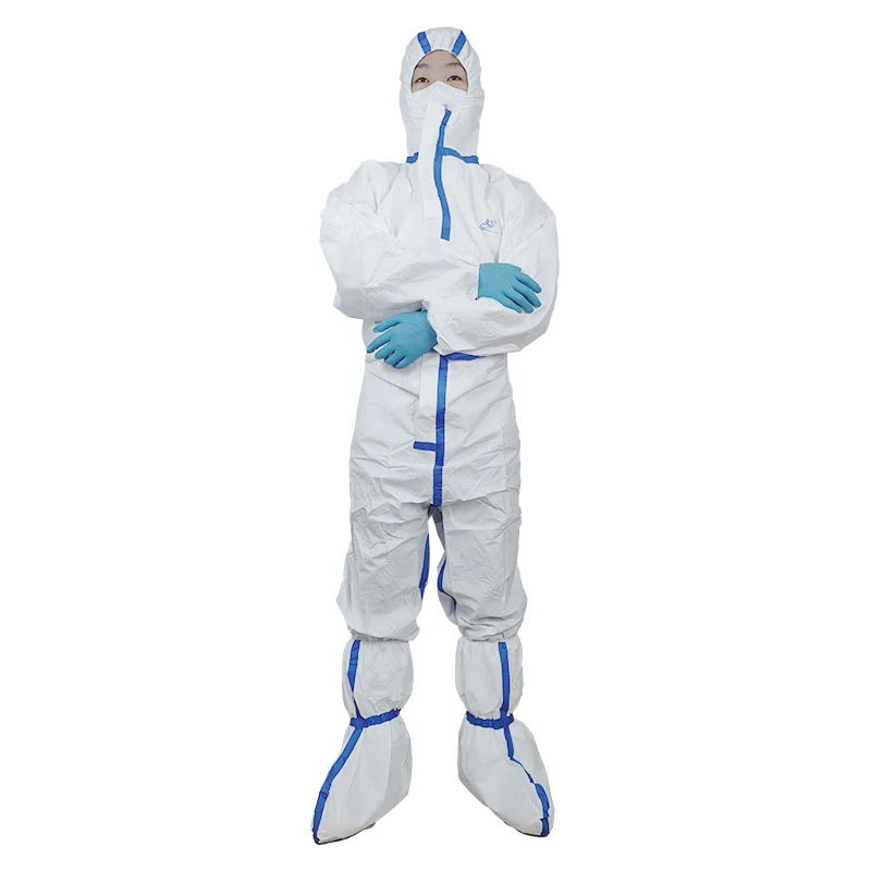 Hood Overall Chemical Protective Clothing Ppe Suit Gown Boot Covers Non