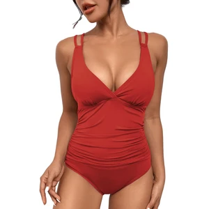 2023 New Sexy V Neck Luxury Swimsuit Women Swimsuit Cover up Belly One Piece Swimsuit
