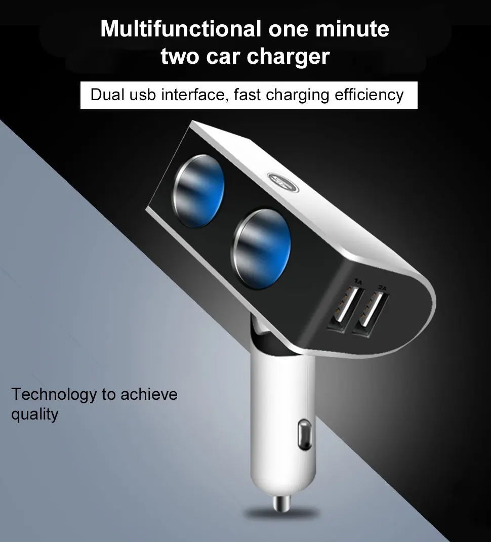 Power Charger Car Cigarette Lighter Charger DC 12V 24V Mini Dual USB Car charger