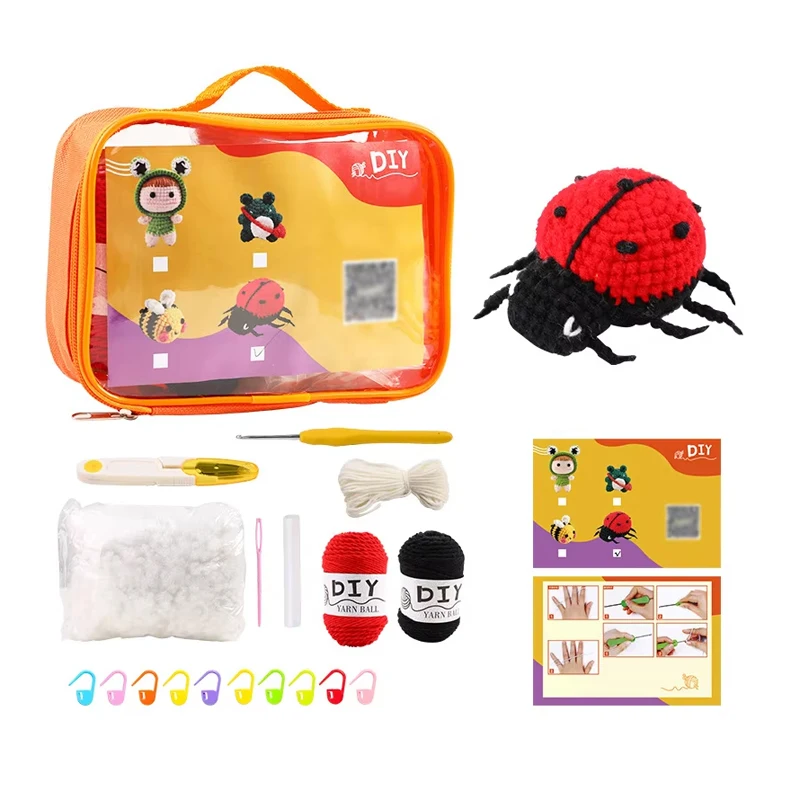 DIY Handmade Crochet Kit Ladybug Crochet Kits for Beginners Adults Crochet Kit