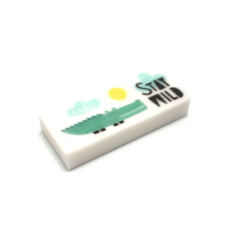 Manufacturer Cute Stationary Pencil Erasers Customized 3D Printing White Kawaii Cartoon Student School for Children