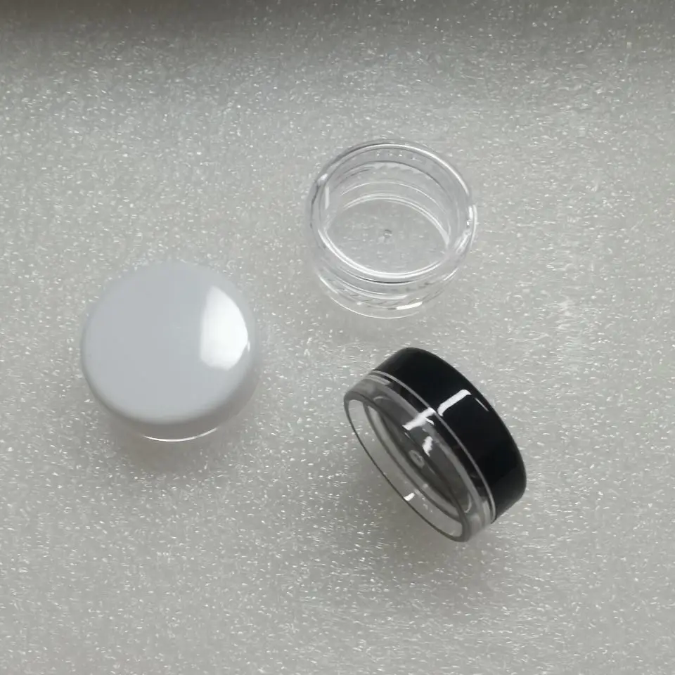 2ml 2g PS Clear Round Mini Cosmetic Colorful Sample Cream Container Lotion Jar with Lids Eye Cream Plastic Lipstick Containers