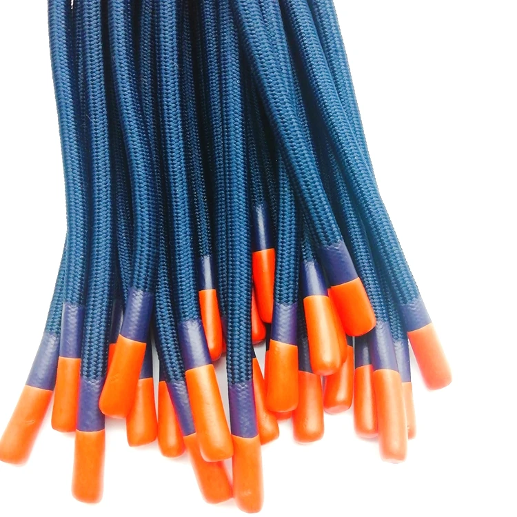 Custom Drawstring Cord Round Drawcord Hoodie Strings with Double Color Silicone Dipped Ends