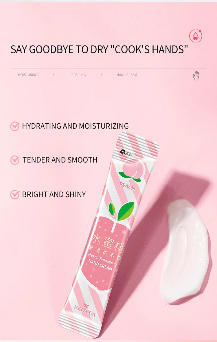 Оптовая продажа персиковый сглаживающий крем для рук свежий фруктовый аромат стойкий увлажняющий и гладкий белый нежный ваши