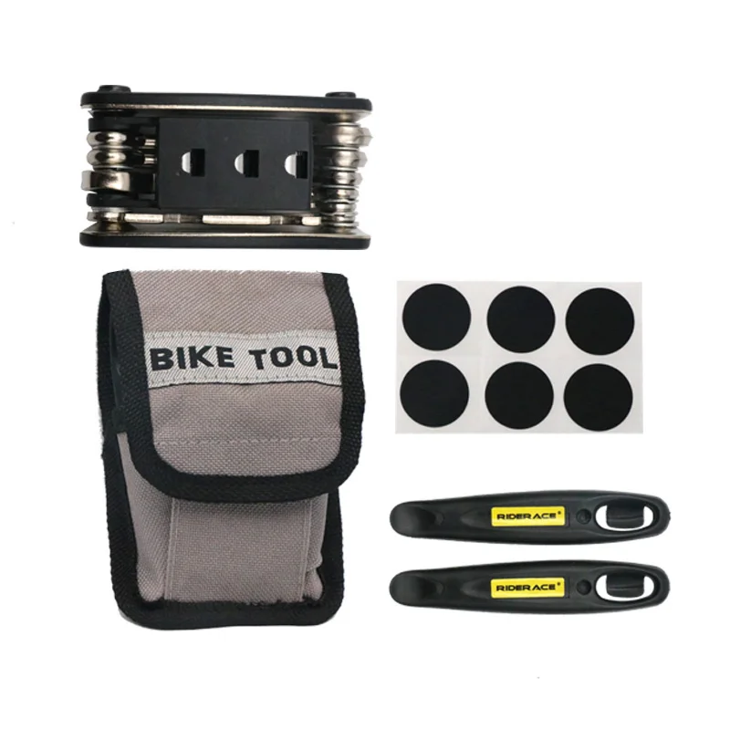 MTB Bike Cycling Bicycle 16 in 1 Repair Tools Kit Tire Spudger Patch Tool Bag 