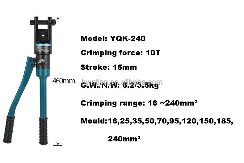 YQK Series High Quality Hydraulic Crimping Tool Hydraulic Crimping Plier Hydraulic Compression Tool