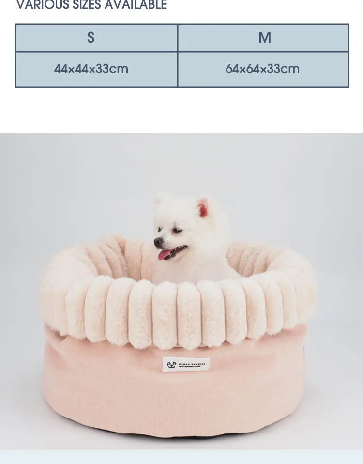 Dog in Cuddle Bunny round bed bolster mode