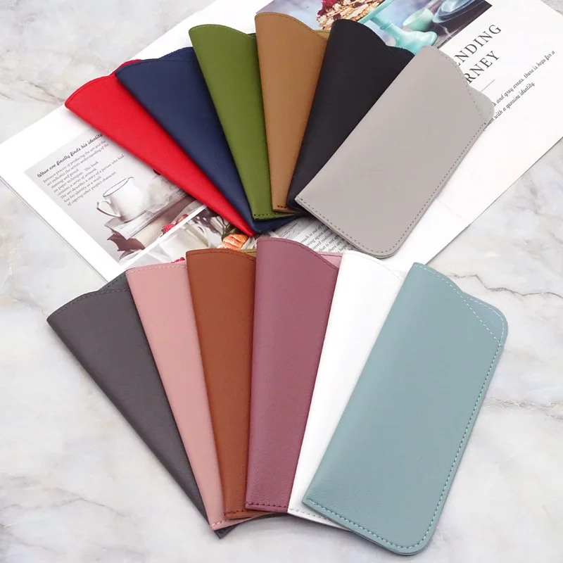 Wholesale Luxury PU Sunglasses Pouch Leather Glasses Case Fashion Custom Logo Sun Glass Bag details