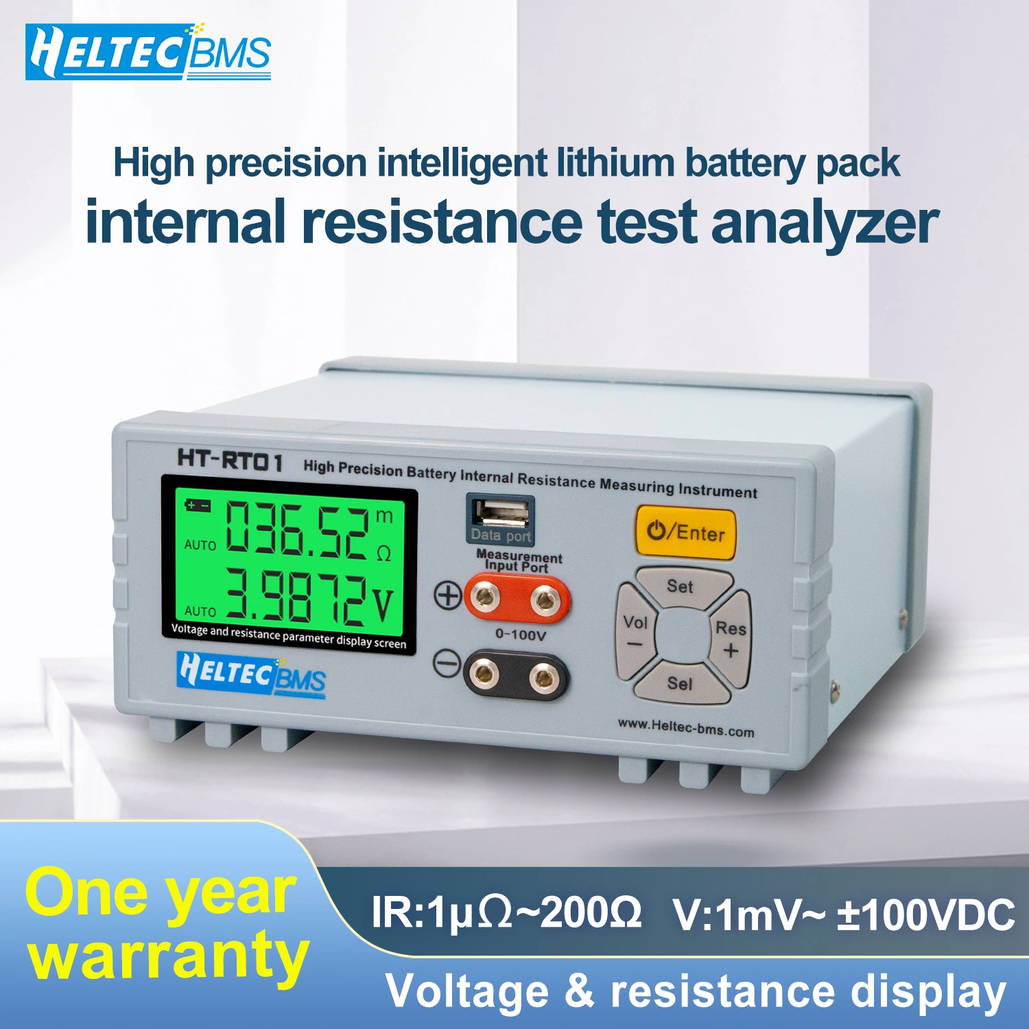 HeltecBMS 18650 Lifepo4 Battery Voltage Tester High Precision Lithium Battery Internal Resistance Tester Instrument