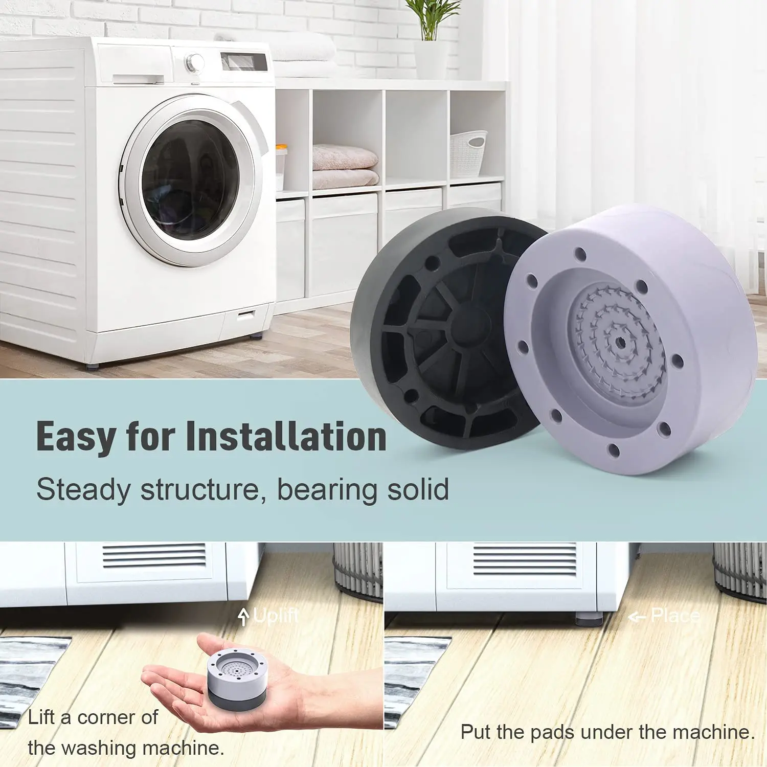 durex intense vibrations ring 4-PCS Anti Vibration Washing Machine Support Anti-Slip Rubber Feet Base Pads  Mat main image 1