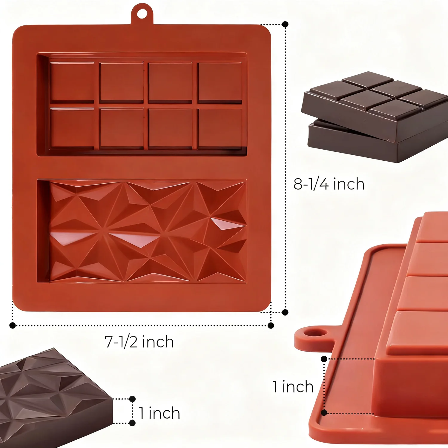 Dual-Pattern Silicone Chocolate Mold, Food-Grade BPA-Free Silicone Mould for DIY Chocolate Making Easy Release  Baking Tool manufacture